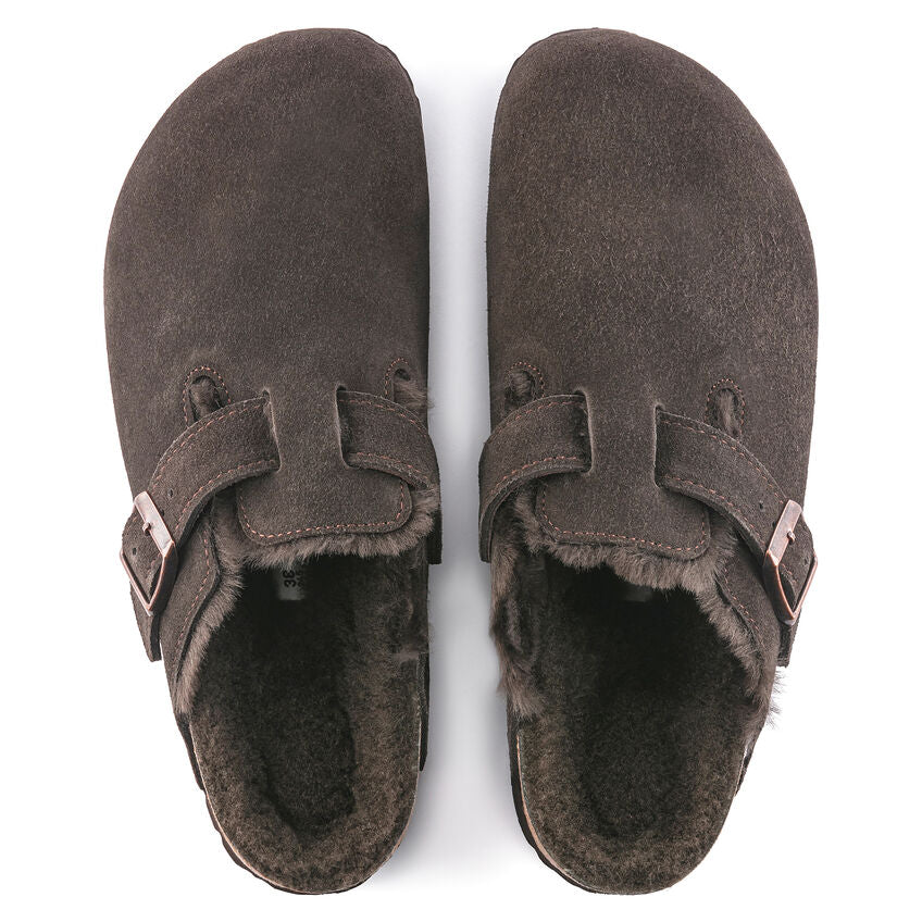 Boston Mocha Shearling Suede Leather Mocha – Mackinac Birkenstock