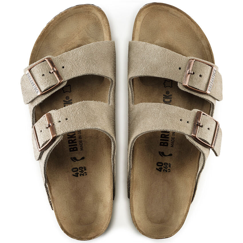 Arizona Soft Footbed Suede Leather Taupe – Mackinac Birkenstock