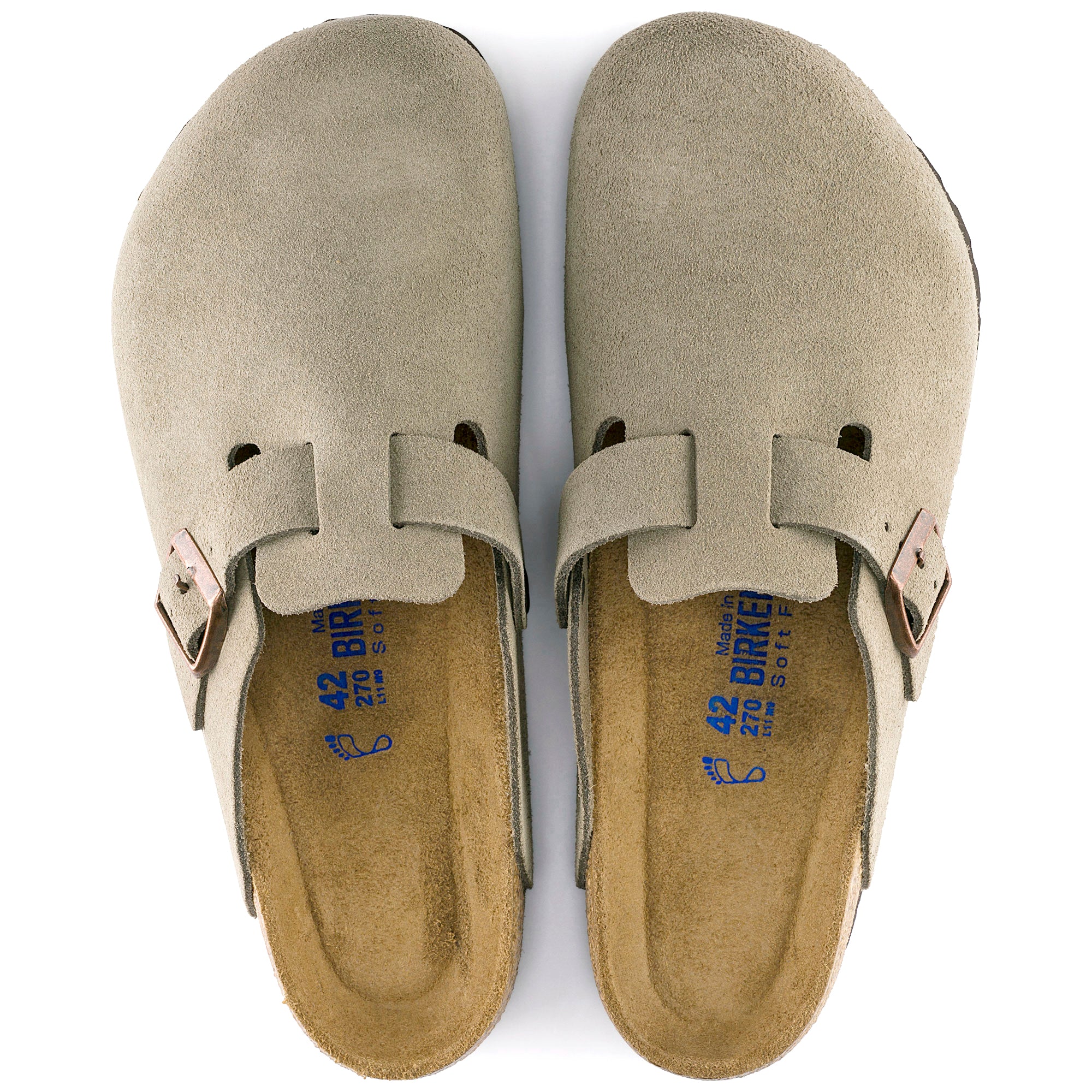 Boston Soft Footbed Suede Leather Taupe – Mackinac Birkenstock