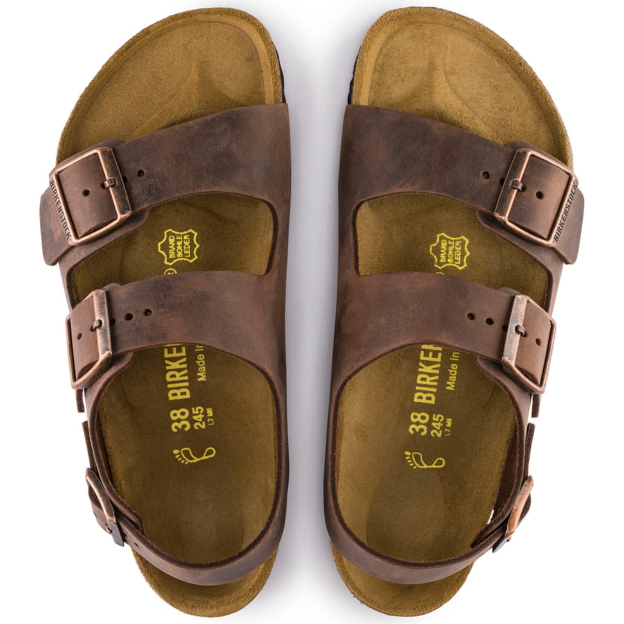 birkenstock milano tobacco - Big Buckle brown natural cork Birkenstock Milano Sandals Ankle Strap
