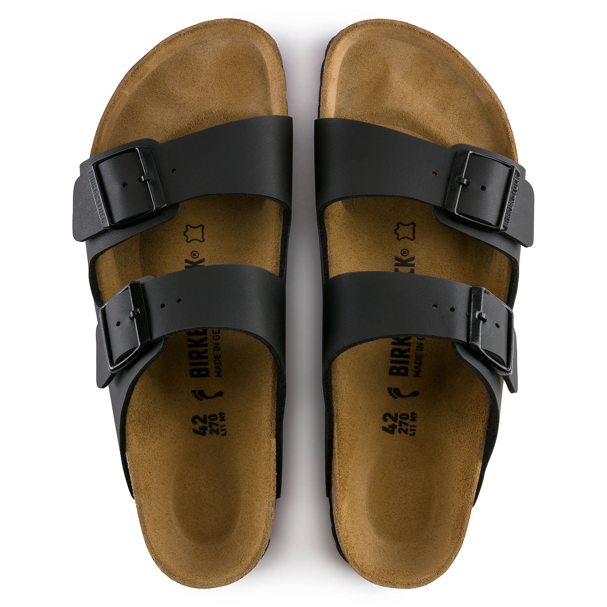 Betula By Birkenstock Boogie Arizona Cork Birko-Flor Sandals Black Double Buckle Betula Black Sandals for Women for sale | eBay main image 2